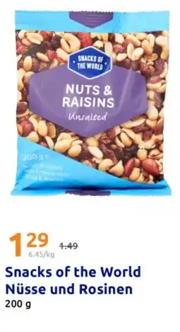 Action Snacks of the world nüsse und rosinen Angebot