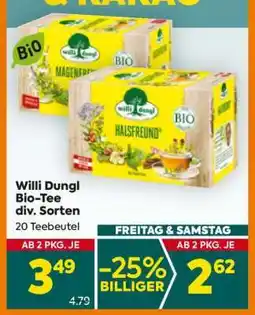 Billa Willi Dungl Bio-Tee div. Sorten Angebot