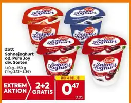 Billa Zott Sahnejoghurt od. Pure Joy div. Sorten Angebot