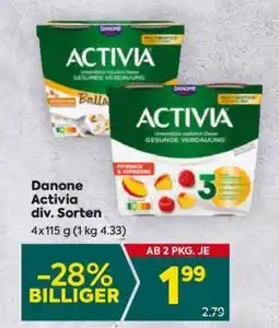 Billa Danone Activia div. Sorten Angebot