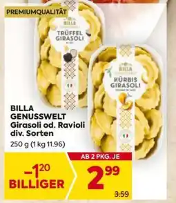 Billa BILLA GENUSSWELT Girasoli od. Ravioli div. Sorten Angebot