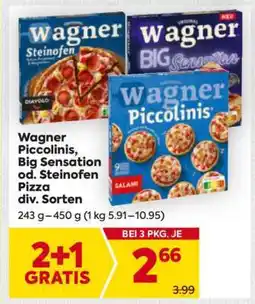 Billa Wagner Piccolinis, Big Sensation od. Steinofen Pizza div. Sorten Angebot