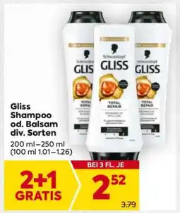 Billa Gliss Shampoo od. Balsam div. Sorten Angebot