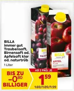 Billa BILLA immer gut Traubensaft, Birnensaft od. Apfelsaft klar od. naturtrüb Angebot