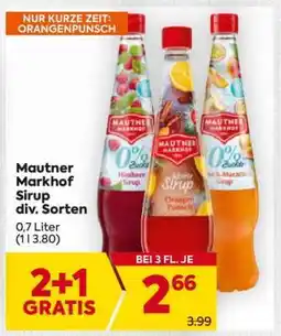 Billa Mautner Markhof Sirup div. Sorten Angebot