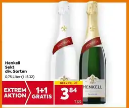 Billa Henkell Sekt div. Sorten Angebot