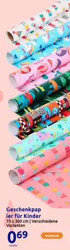 Action Geschenkpap ier für Kinder Angebot