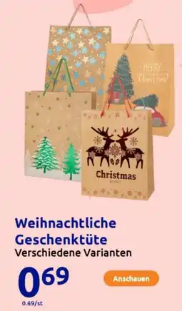Action Weihnachtliche Geschenktüte Angebot