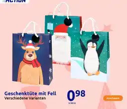 Action Geschenktüte mit Fell Angebot