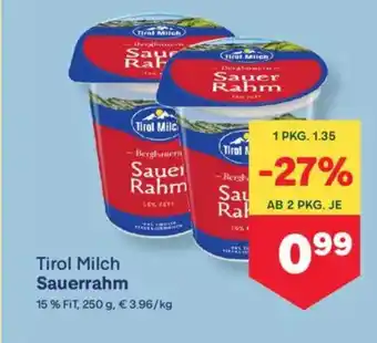 MPreis Tirol Milch Sauerrahm Angebot