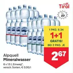 MPreis Alpquell Mineralwasser Angebot
