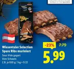Lidl Wiesentaler Selection Spare Ribs mariniert Angebot