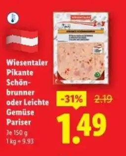 Lidl Wiesentaler Pikante Schön brunner oder Leichte Gemüse Pariser Angebot