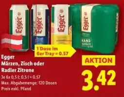 Lidl Egger Märzen, Zisch oder Radler Zitrone Angebot