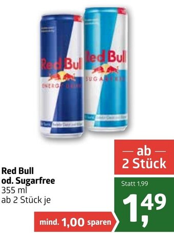 ADEG Red Bull Od. Sugarfree 355 ml Angebot