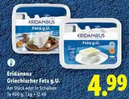 Lidl Eridanous griechischer feta g.u. Angebot