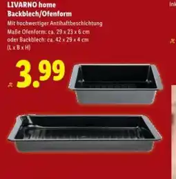Lidl Livarno home backblech/ofenform Angebot