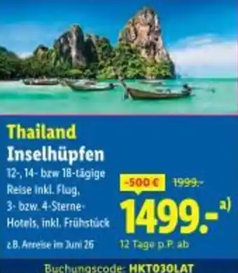 Lidl Thailand inselhüpfen Angebot