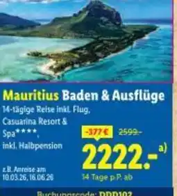 Lidl Mauritius Baden & Ausflüge Angebot