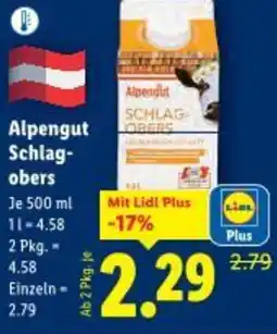 Lidl Alpengut schlag- obers Angebot