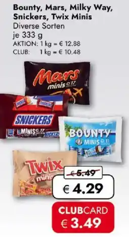 Travel FREE Bounty, Mars, Milky Way, Snickers, Twix Minis Angebot