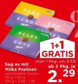 Unimarkt Sag es mit Milka Pralinen Angebot