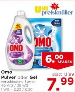Unimarkt Omo Pulver oder Gel Angebot