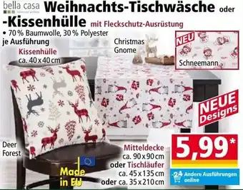 Bella casa Weihnachts-Tischwäsche oder -Kissenhülle