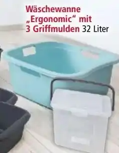 Norma TOPTEX Wäschehelfer aus robustem Kunststoff Wäschewanne „Ergonomic" mit 3 Griffmulden Angebot