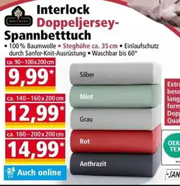 Norma Interlock Doppeljersey- Spannbetttuch Angebot