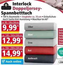 Norma Interlock Doppeljersey- Spannbetttuch Angebot