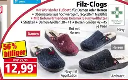 Norma Filz-Clogs Angebot
