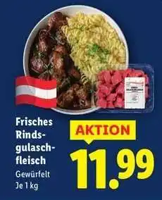 Lidl Frisches Rindsgulaschfleisch Angebot