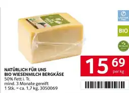 Transgourmet Natürlich für uns bio wiesenmilch bergkäse Angebot
