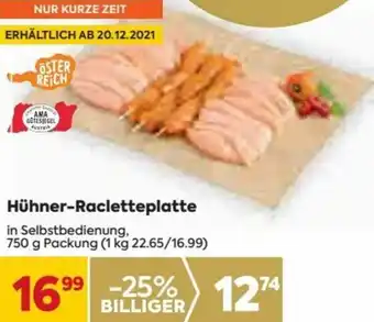 Billa Corso Hühner-Racletteplatte 750g Angebot