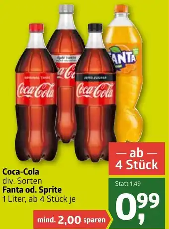 ADEG Coca Cola ,Fanta Od. Sprite 1Liter Angebot
