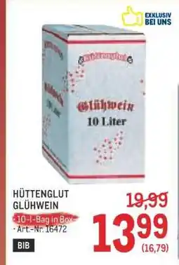 Metro Hüttenglut Glühwein Angebot