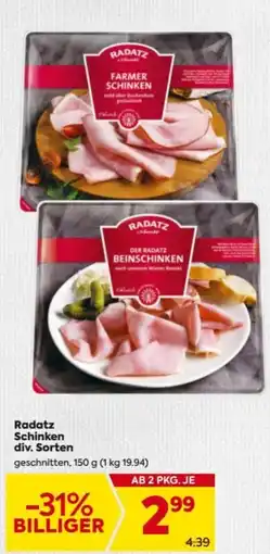 Billa Radatz Schinken Angebot