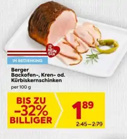 Billa Berger Backofen- Kren- od Kürbiskernschinken Angebot