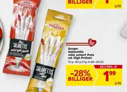 Billa Sorger Salanettis mild, scharf, Pute od. High Protein Angebot