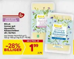 Billa Billa immer gut heumilch- Käsescheiben Angebot