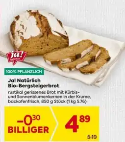 Billa Ja! Natürlich Bio-Bergsteigerbrot Angebot