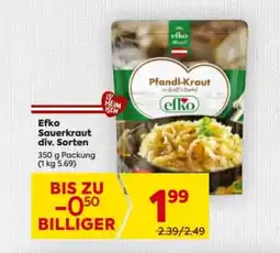 Billa Efko Sauerkraut div. Sorten Angebot
