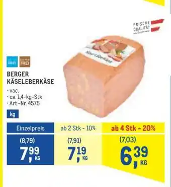 Metro BERGER KÄSELEBERKÄSE Angebot