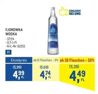 Metro Fjorowka Wodka Angebot