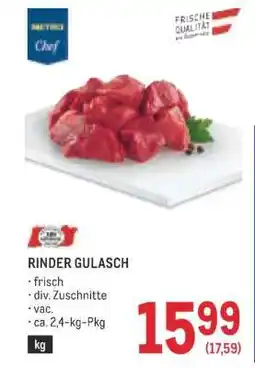 Metro Rinder Gulasch Angebot