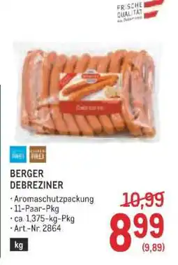 Metro Berger Debreziner Angebot