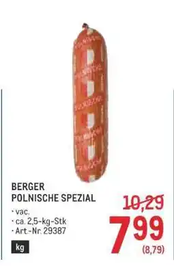 Metro Berger Polnische Spezial Angebot
