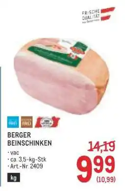 Metro Berger Beinschinken Angebot