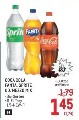 Metro Coca-Cola, Fanta, Sprite od. Mezzo-Mix Angebot